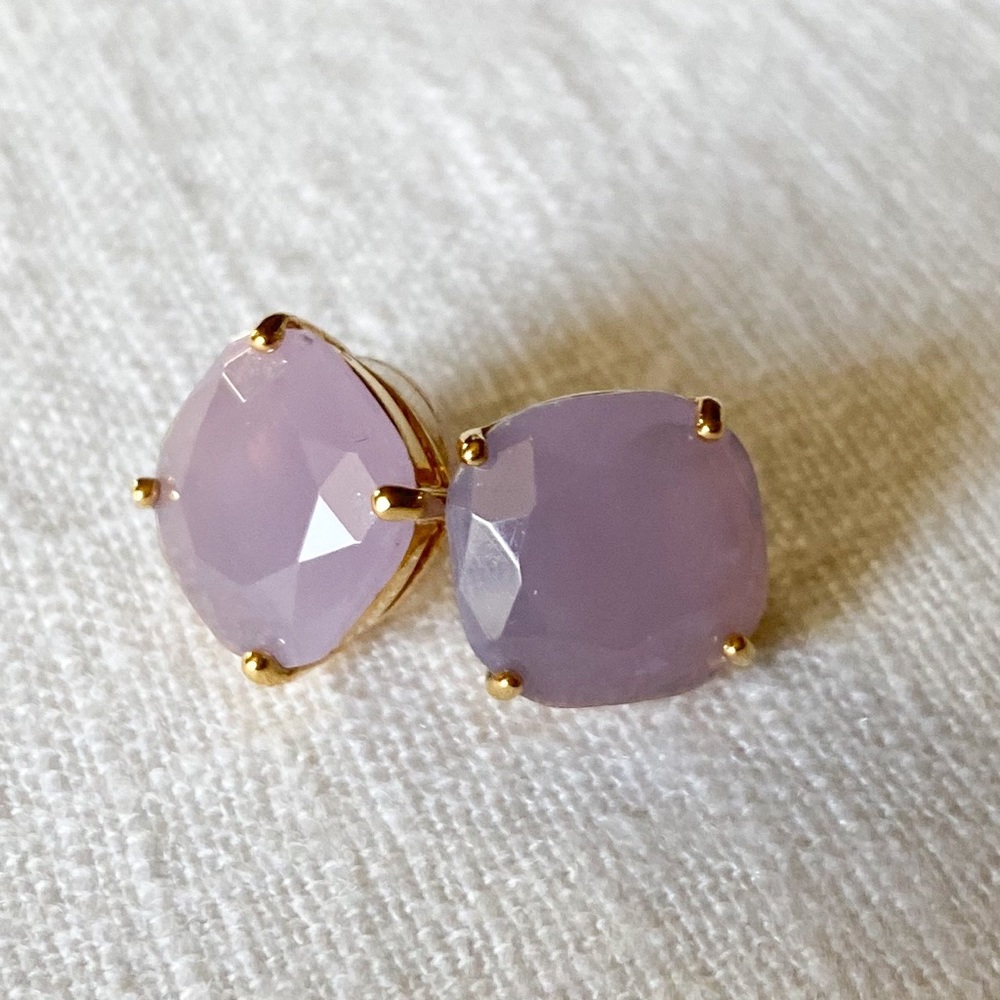 Kate Spade New York Lavender Square Stud Earnings - Picture 1 of 3